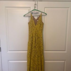 DRESS THE POPULATION FORMAL DRESS YELLOW GOLD LACE